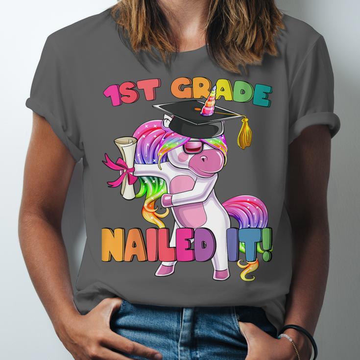 1st Grade Nailed It Flossing Unicorn Graduation Shirt Unisex Jersey T-Shirt
