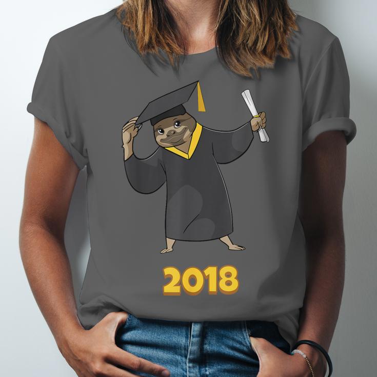 2018 Graduation Shirts Sloth Lovers For Women Teens Unisex Jersey T-Shirt