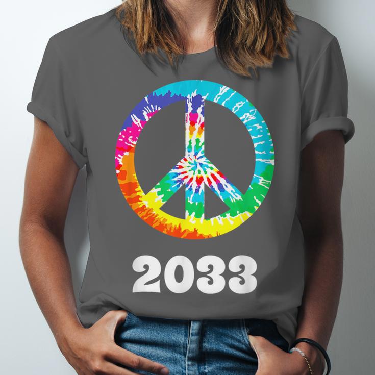 2033 Graduation Class Year Tie Dye Peace Sign Unisex Jersey T-Shirt