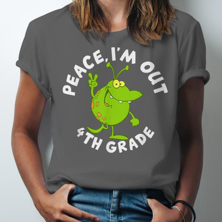 4th Grade Graduation Promotion Peace I'm Out Last Day Unisex Jersey T-Shirt