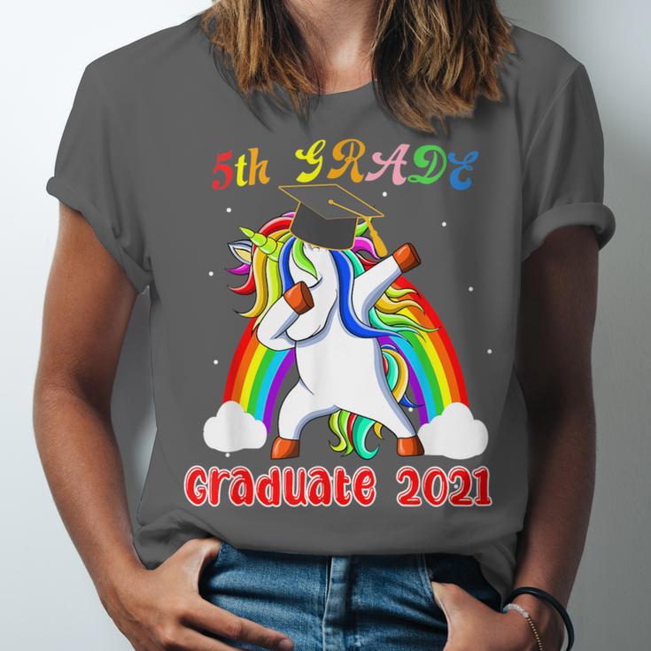 5th Grade Graduate Class 2021 Dabbing Unicorn Graduation Unisex Jersey T-Shirt