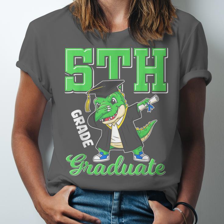 5th Grade Graduate Dinosaur Dab Graduation School Unisex Jersey T-Shirt