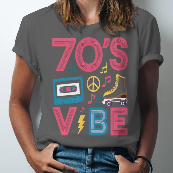 70s Retro Style Roller Skate Cassette Music Nostalgia Unisex Jersey T-Shirt