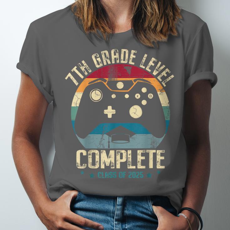 7th Grade Level Complete Gamer Class Of 2025 Graduation Boy Unisex Jersey T-Shirt