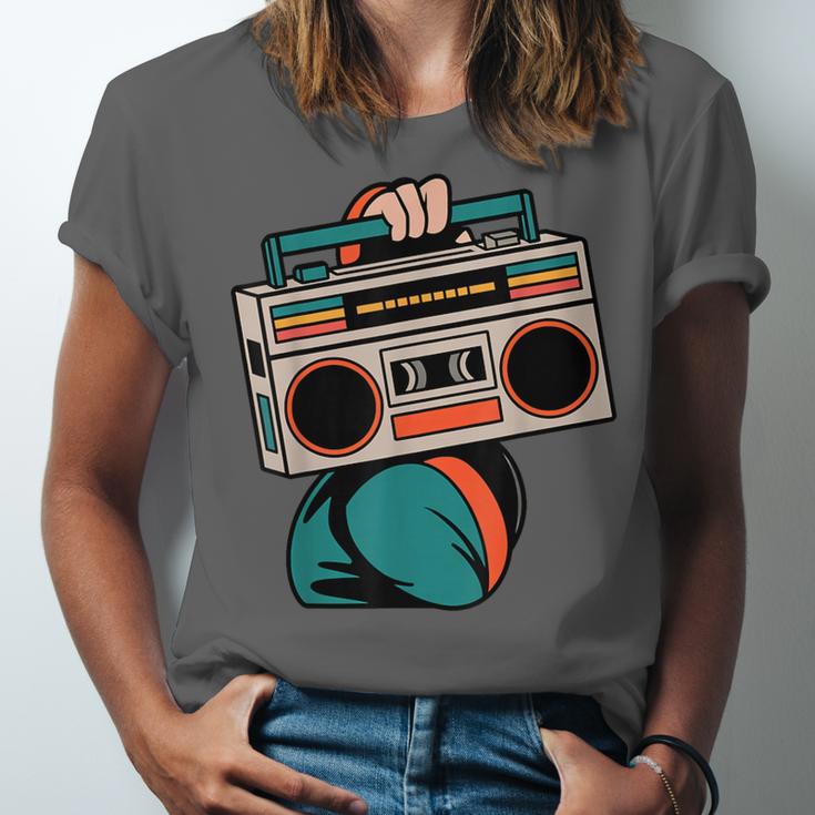 80s 90s Retro Party Costume Nostalgia Boombox Music Hip Hop Unisex Jersey T-Shirt