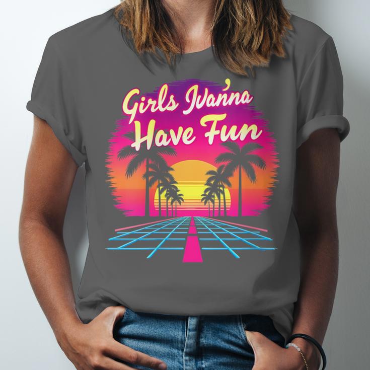 80s Fashion Girls Just Wanna Have Fun 1980s Nostalgia Unisex Jersey T-Shirt