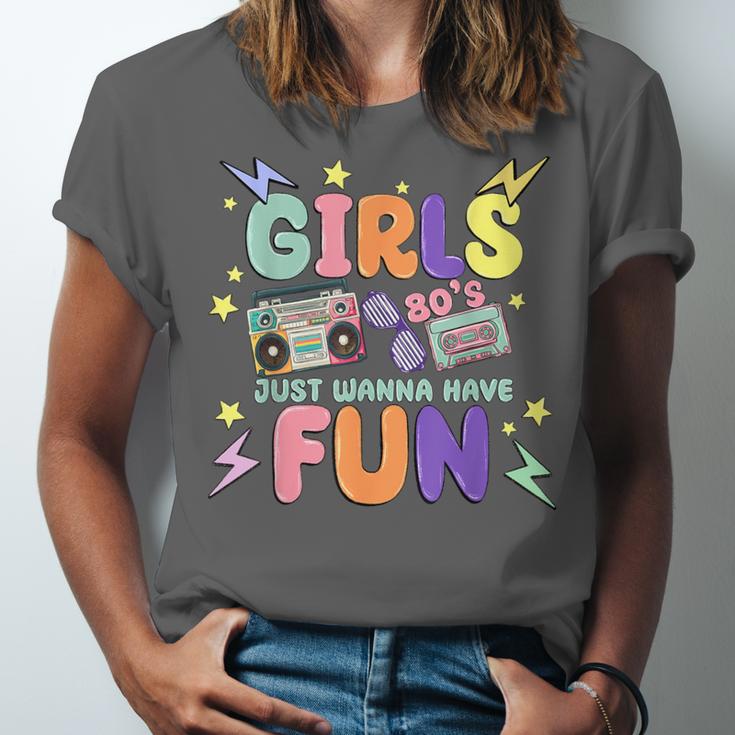 80's Girls Just Wanna Have Fun Nostalgia 1980s Unisex Jersey T-Shirt