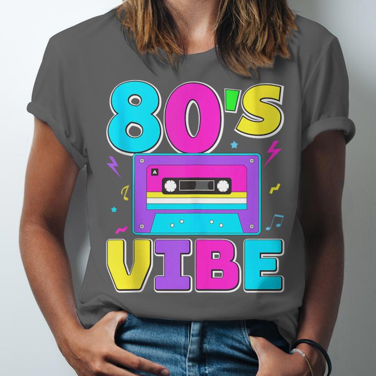 80's Vibe Retro Style Cassette Tape Nostalgia 1980s Party Unisex Jersey T-Shirt