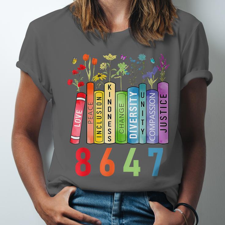 8647 Equal Rights Book Flower Trump Women Rights Feminist Unisex Jersey T-Shirt