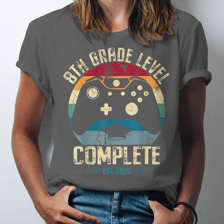8th Grade Level Complete Gamer Class Of 2025 Graduation Boy Unisex Jersey T-Shirt