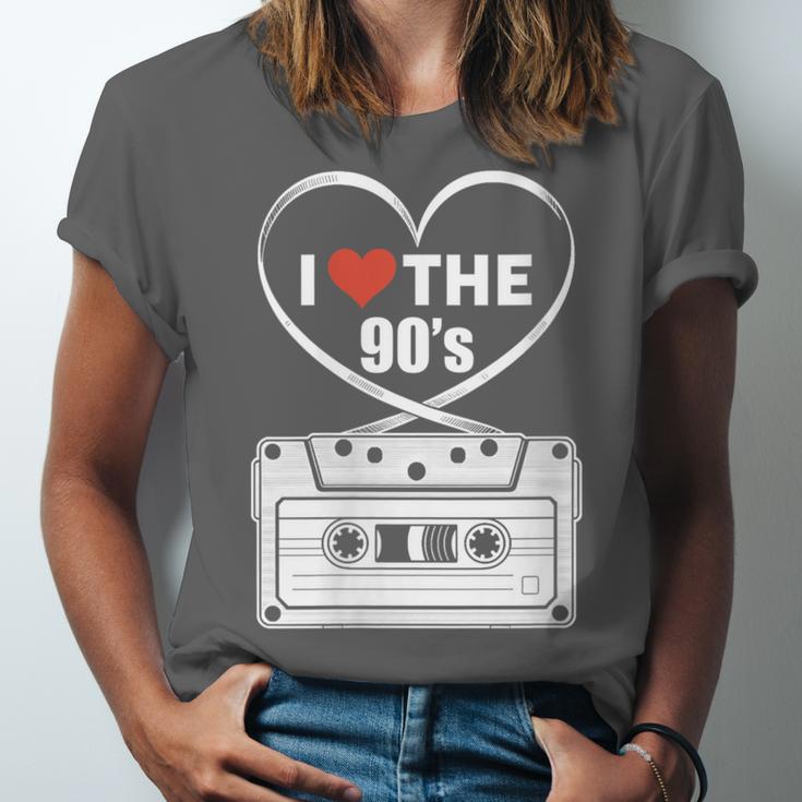 90s Nostalgia Cassette Heart Retro I Love The 90s Unisex Jersey T-Shirt