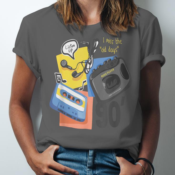 90s Retro Cassette And Walkman Nostalgia Graphic Tee Unisex Jersey T-Shirt