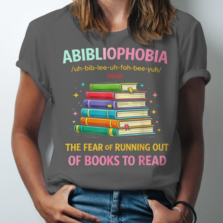 Abibliophobia Book Lovers Graphic Unisex Jersey T-Shirt