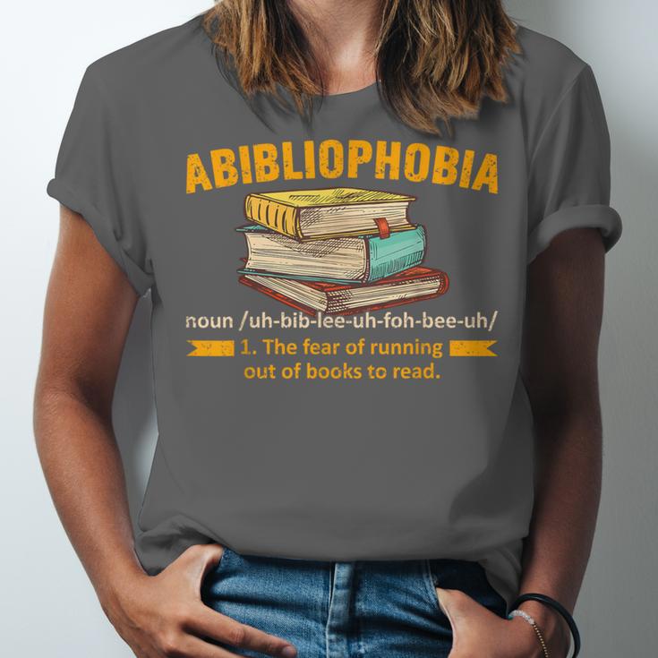 Abibliophobia Perfect For Young Book Lover Bookworm Reader Unisex Jersey T-Shirt