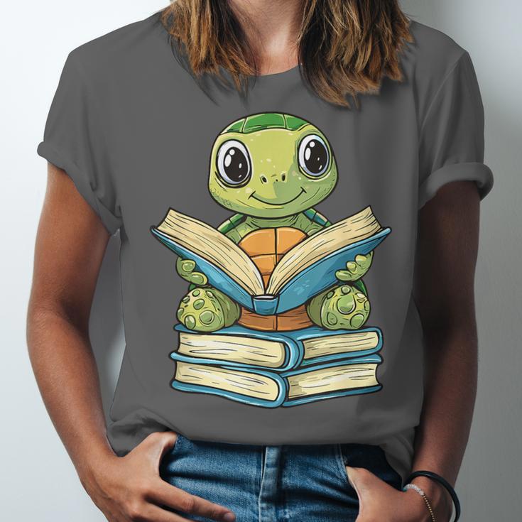 Adorable Turtle Reading Books Unisex Jersey T-Shirt Adorable Turtle Reading Books Unisex Jersey T-Shirt