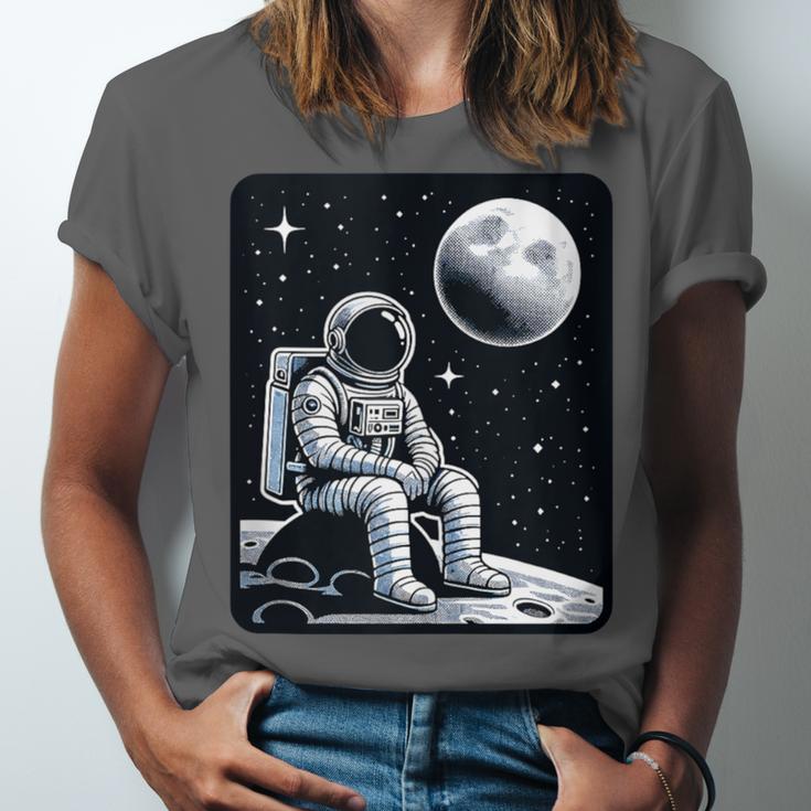 Aesthetic Spaceman Astronaut On The Moon Space Introvert Unisex Jersey T-Shirt Aesthetic Spaceman Astronaut On The Moon Space Introvert Unisex Jersey T-Shirt
