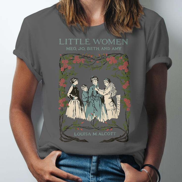 Alcott Little Women Characters Literature Book Illustration Unisex Jersey T-Shirt Alcott Little Women Characters Literature Book Illustration Unisex Jersey T-Shirt