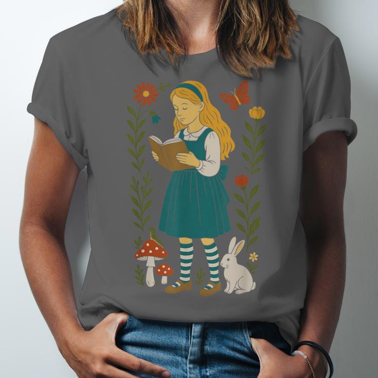 Alice In Wonderland Book Lover Lewis Carroll Rabbit Unisex Jersey T-Shirt Alice In Wonderland Book Lover Lewis Carroll Rabbit Unisex Jersey T-Shirt