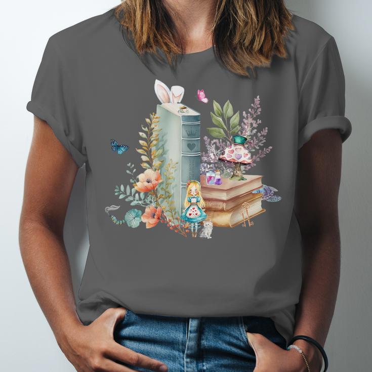 Alice In Wonderland Characters Lewis Carroll Book Lover Unisex Jersey T-Shirt