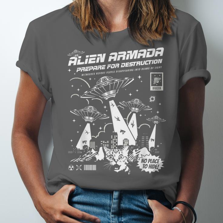 Alien Abduction UFO Lovers Comic Book Style Shirt Unisex Jersey T-Shirt
