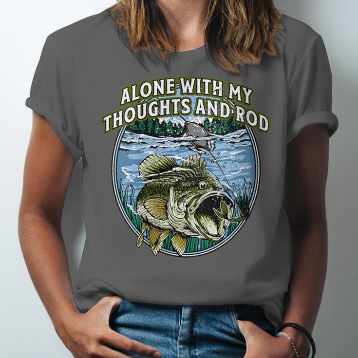 Alone With My Thoughts And Rod Introvert Fishing Antisocial Unisex Jersey T-Shirt Alone With My Thoughts And Rod Introvert Fishing Antisocial Unisex Jersey T-Shirt