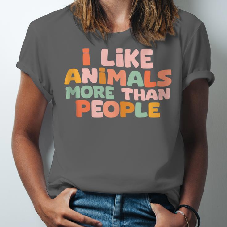 I Like Animals More Than People Sarcastic Introvert Unisex Jersey T-Shirt I Like Animals More Than People Sarcastic Introvert Unisex Jersey T-Shirt