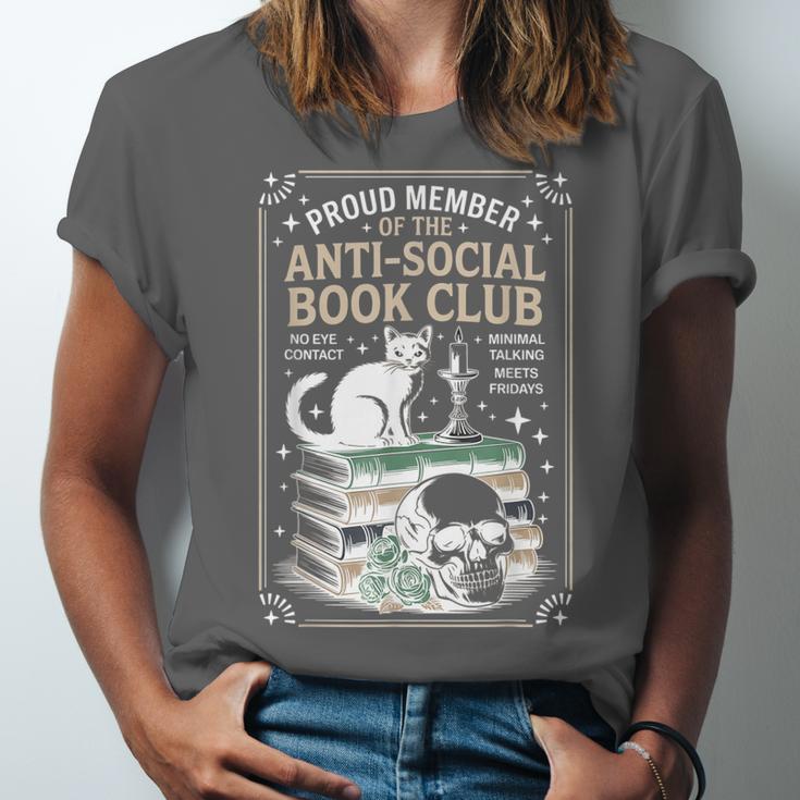 Anti-Social Book-Club Cat Graphic Unisex Jersey T-Shirt