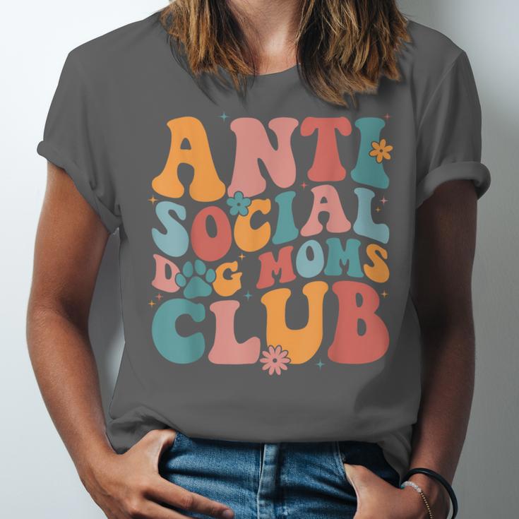 Anti Social Dog Moms Club Introvert Dog Mom Retro Men Women Unisex Jersey T-Shirt