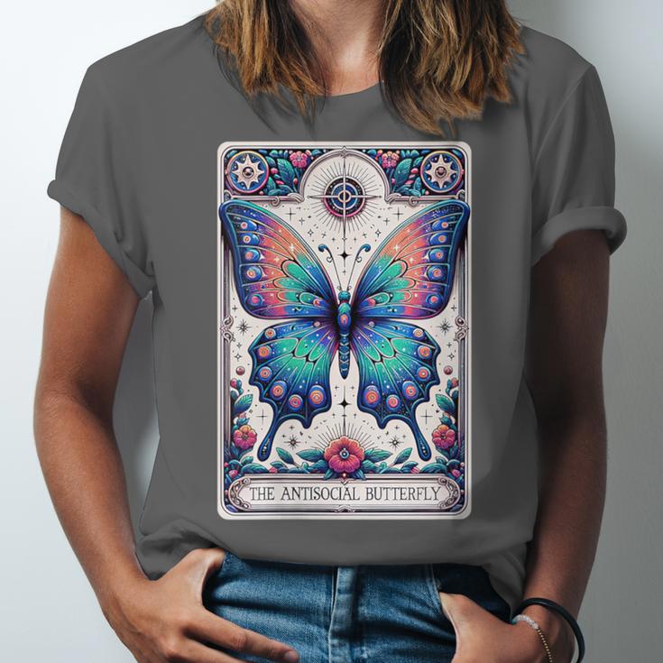 Antisocial Butterfly Introvert Distressed Unisex Jersey T-Shirt Antisocial Butterfly Introvert Distressed Unisex Jersey T-Shirt