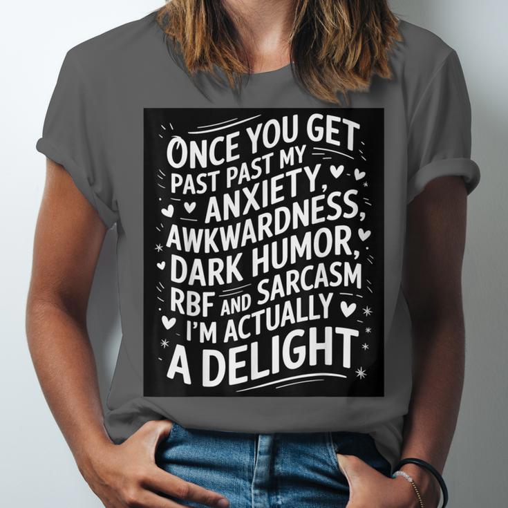 Anxiety Awkward Dark Humor Quote Introverts Sarcastic Unisex Jersey T-Shirt Anxiety Awkward Dark Humor Quote Introverts Sarcastic Unisex Jersey T-Shirt