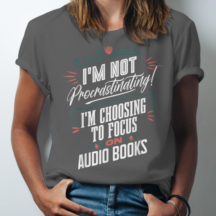Audiobook Lover I’m Not Procrastinating Book Humor Unisex Jersey T-Shirt Audiobook Lover I’m Not Procrastinating Book Humor Unisex Jersey T-Shirt