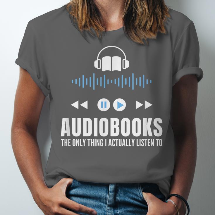 Audiobooks Listener Book Reading Lover Fun Unisex Jersey T-Shirt Audiobooks Listener Book Reading Lover Fun Unisex Jersey T-Shirt