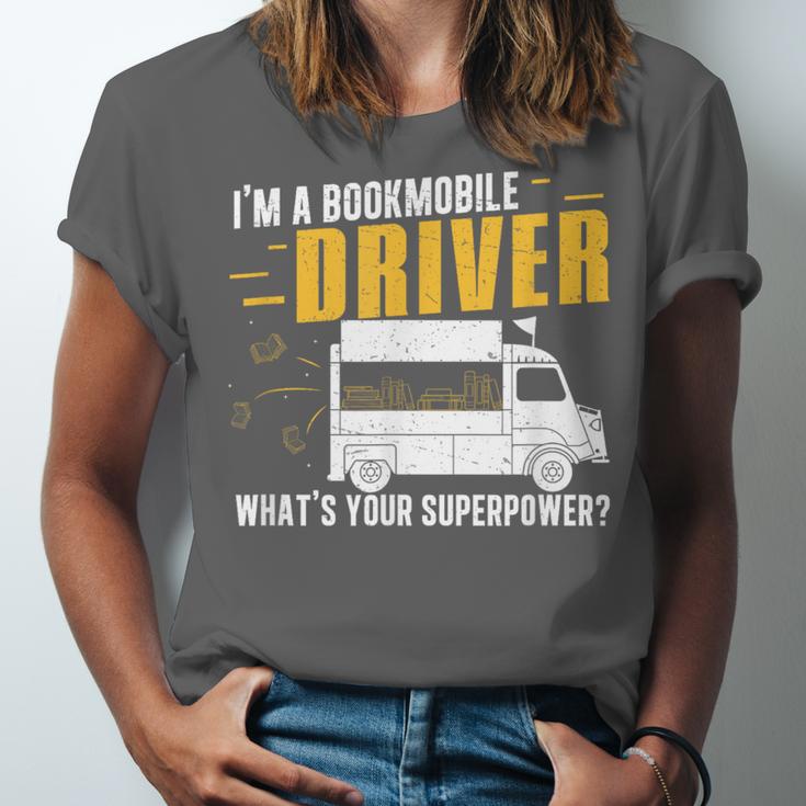 Awesome Bookmobile Driver What's Your Superpower Book Wagon Unisex Jersey T-Shirt Awesome Bookmobile Driver What's Your Superpower Book Wagon Unisex Jersey T-Shirt