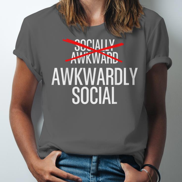 Awkwardly Social Socially Awkward Anxious Introverts Unisex Jersey T-Shirt