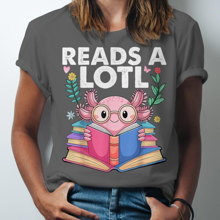 Axolotl Books Readsalotl Reading Bookworm Boys Girls Unisex Jersey T-Shirt