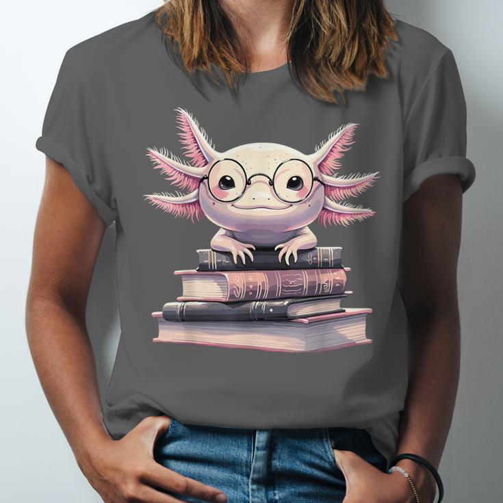 Axolotl Books Readsalotl Reading Bookworm Kawaii Axolotl Unisex Jersey T-Shirt Axolotl Books Readsalotl Reading Bookworm Kawaii Axolotl Unisex Jersey T-Shirt