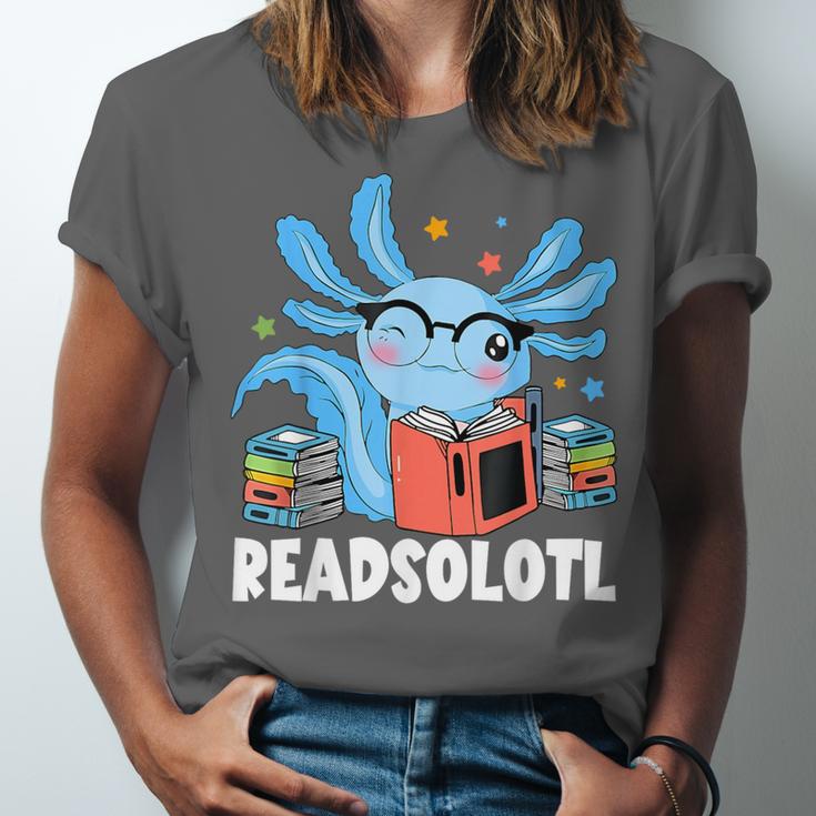 Axolotl Read Book Kawaii Reading Books For Men Women Unisex Jersey T-Shirt