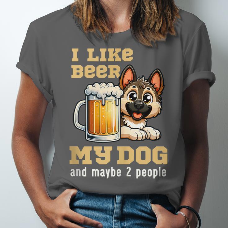 I Like Beer My Dog And Maybe 2 People Introvert Pun Unisex Jersey T-Shirt I Like Beer My Dog And Maybe 2 People Introvert Pun Unisex Jersey T-Shirt