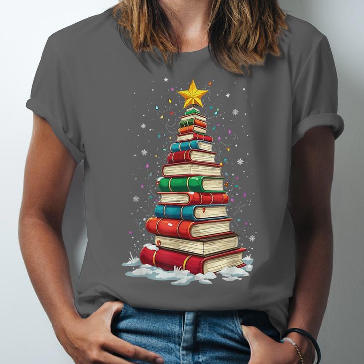 Book Christmas Tree Book Lover Teacher Librarian Unisex Jersey T-Shirt Book Christmas Tree Book Lover Teacher Librarian Unisex Jersey T-Shirt