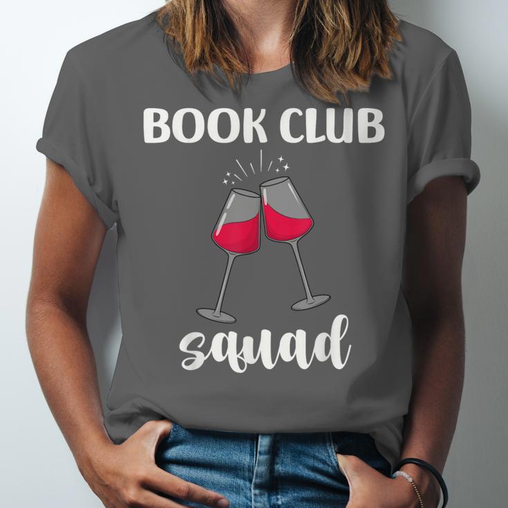 Book Club Squad Reading Bookworm Wine Lover Humor Unisex Jersey T-Shirt