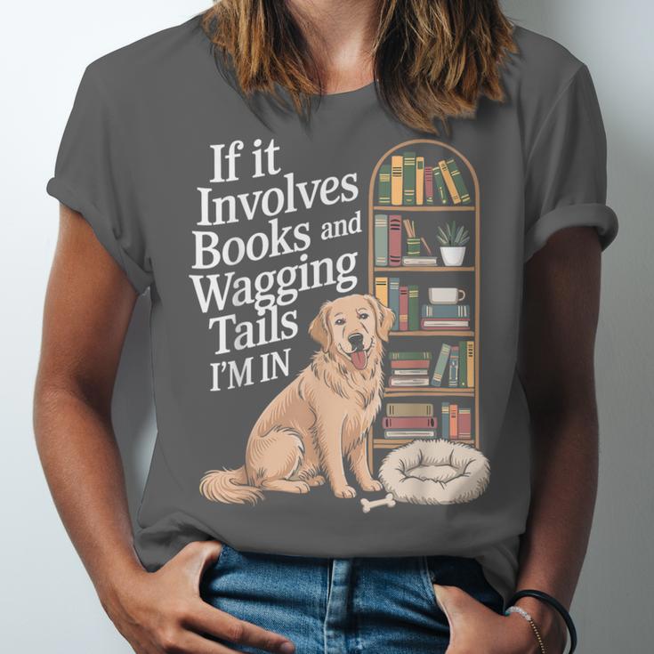 Book And Dog Lover Bookworm Reader Book Lover Unisex Jersey T-Shirt Book And Dog Lover Bookworm Reader Book Lover Unisex Jersey T-Shirt