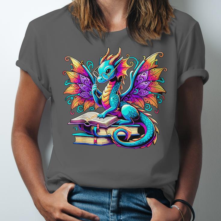 Book Dragon Reading Unisex Jersey T-Shirt