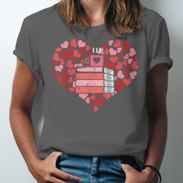 Book Heart Cute Read Book Reading Librarian Across America Unisex Jersey T-Shirt