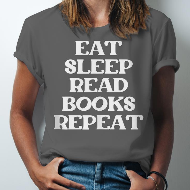 Book Lover Book Eat Sleep Read Books Repeat Unisex Jersey T-Shirt