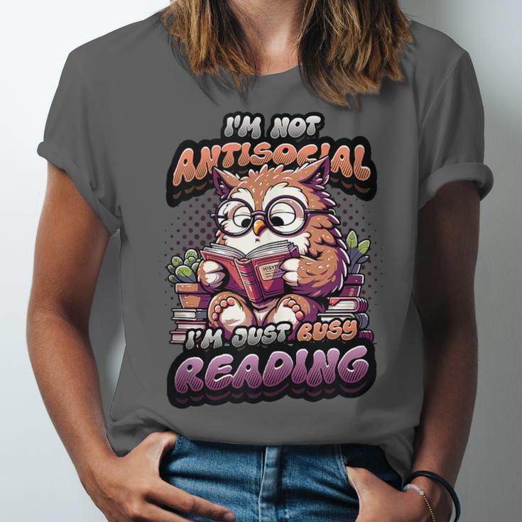 Book Lover Owl Reading Books Introvert Bookworm Unisex Jersey T-Shirt Book Lover Owl Reading Books Introvert Bookworm Unisex Jersey T-Shirt
