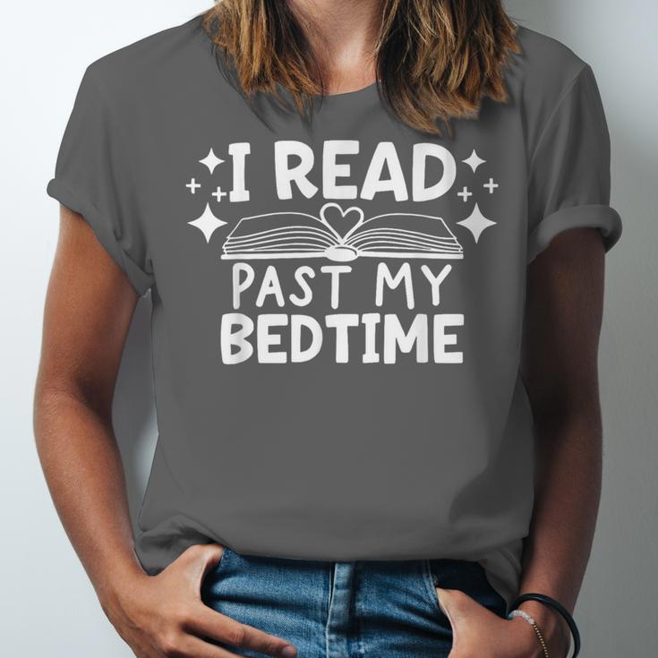 Book Lover Reading Bookish Floral I Read Past My Bedtime Unisex Jersey T-Shirt