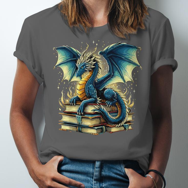 Book Lover Reading Fantasy Dragon Unisex Jersey T-Shirt