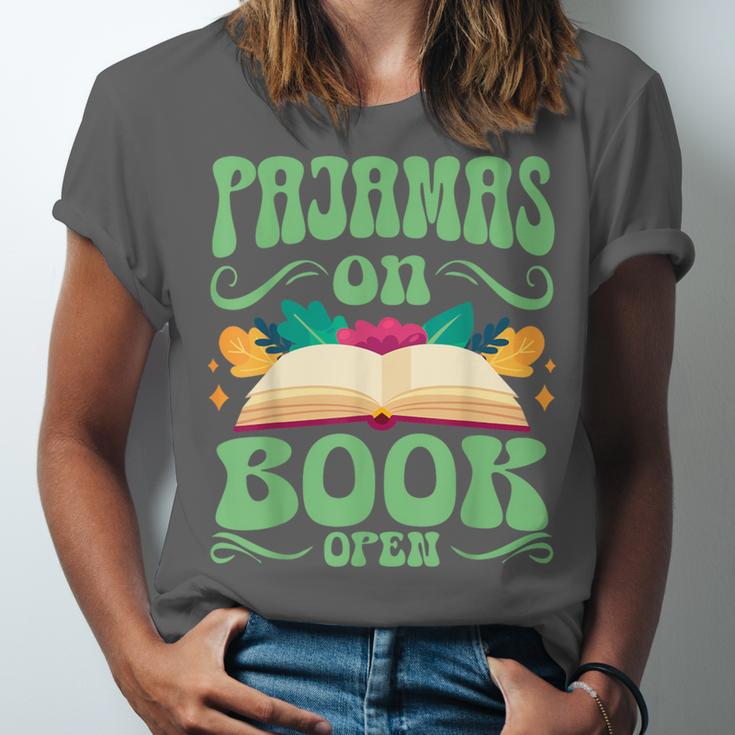 Book And Pajama Pajamas On Book Open Unisex Jersey T-Shirt
