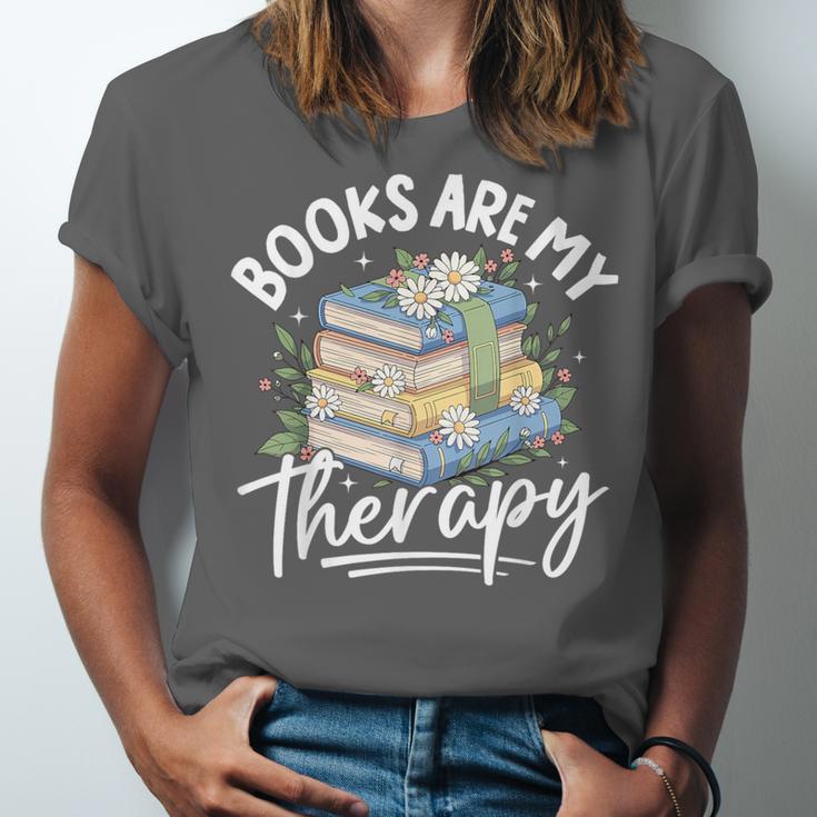 Book Are My Therapy Aesthetic Bookish Reading Unisex Jersey T-Shirt Book Are My Therapy Aesthetic Bookish Reading Unisex Jersey T-Shirt