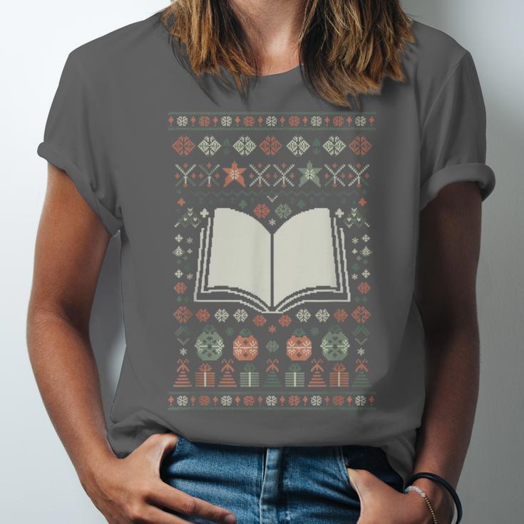 Book Reading Ugly Christmas Unisex Jersey T-Shirt